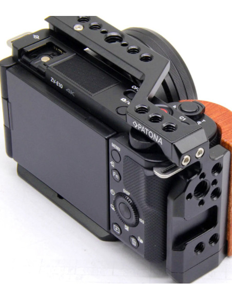 Cage Sony ZVE-10 custodia per macchine fotografiche 1/4, 3/8" Nero, Legno