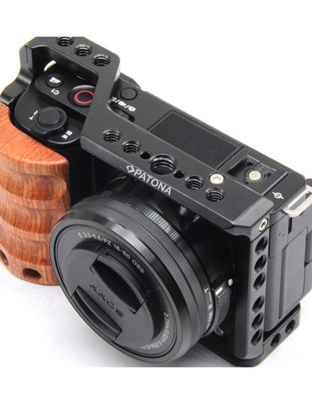 Cage Sony ZVE-10 custodia per macchine fotografiche 1/4, 3/8" Nero, Legno