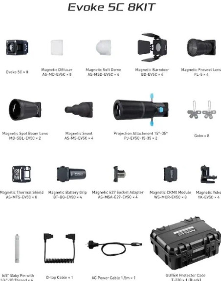 Evoke 5C 8Kit FULL-COLOR RGB SPOT LIGHT