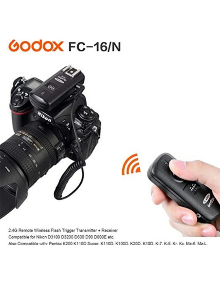 FC-16N Scatto Remoto Wireless 2.4GHz 16 Canali per Nikon