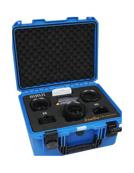 Set IronStar t/1.9 1.5X Anamorphic Full Frame Cine (35mm,45mm,60mm) Blue Flare EF/PL