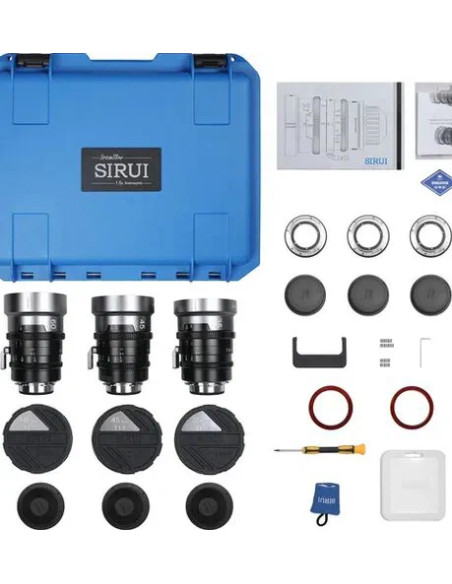 Set IronStar t/1.9 1.5X Anamorphic Full Frame Cine (35mm,45mm,60mm) Blue Flare EF/PL