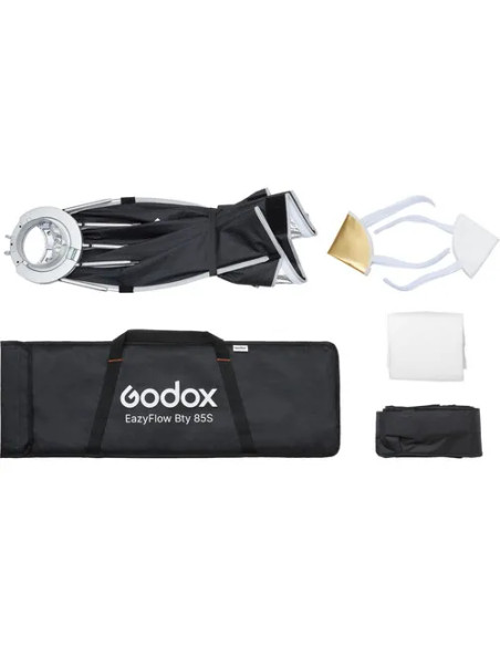 EAZYFLOW BOWENS MOUNT FOLDABLE BEAUTY DISH 85CM (BLACK AND SILVER)