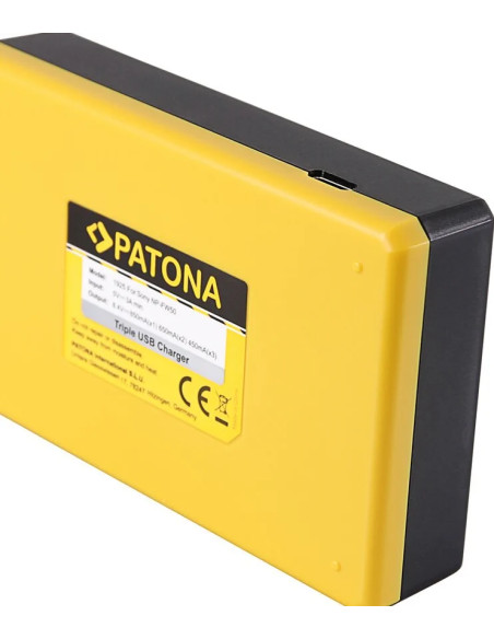 Caricabatterie triplo USB per NP-FW50