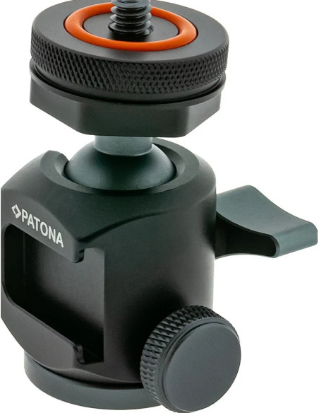 1435 testa per treppiede Nero Alluminio 1/4" Palla (forma)