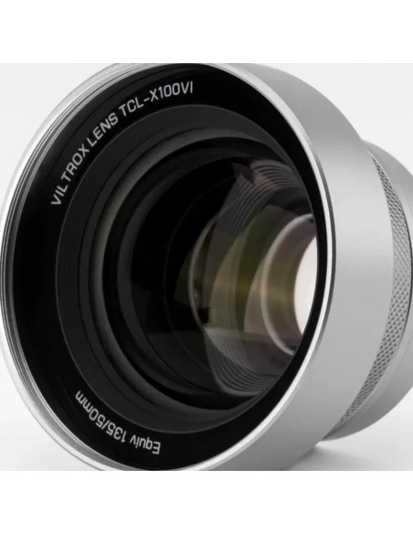 TCL-X100VI SILVER TELEPHOTO CONVERSION LENS (45G. 32,3MM) FOR FUJI X100 SERIES
