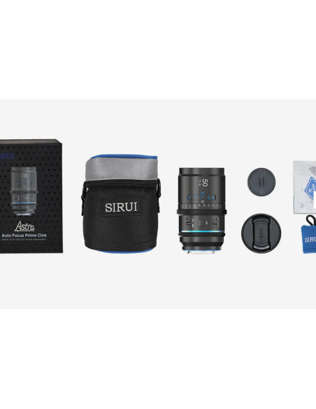 SIRUI ASTRA 50MM T1.8 PANASONIC L-MOUNT BLUE FLARE 1.33X FULL FRAME AUTO FOCUS ANAMORPHIC CINE LENS
