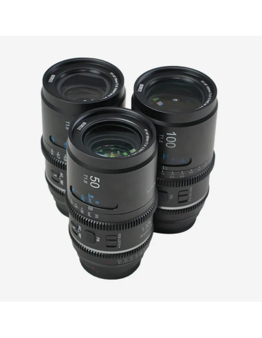 SIRUI ASTRA KIT 50MM + 75MM + 100MM T1.8 SONY E-MOUNT BLUE FLARE 1.33X FULL FRAME AUTO FOCUS ANAMORPHIC CINE LENS