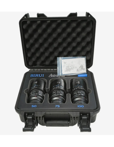 ASTRA KIT 50MM + 75MM + 100MM T1.8 SONY E-MOUNT WHITE FLARE 1.33X FULL FRAME AUTO FOCUS ANAMORPHIC CINE