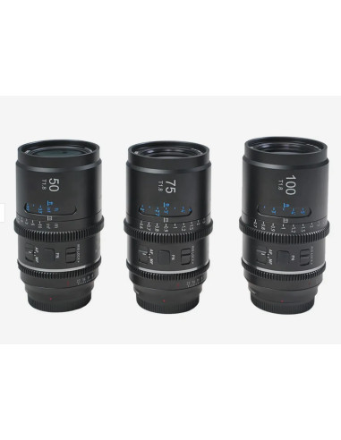 ASTRA KIT 50MM + 75MM + 100MM T1.8 SONY E-MOUNT WHITE FLARE 1.33X FULL FRAME AUTO FOCUS ANAMORPHIC CINE