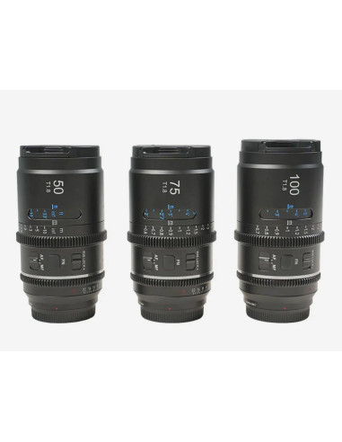 SIRUI ASTRA KIT 50MM + 75MM + 100MM T1.8 NIKON Z-MOUNT WHITE FLARE 1.33X FULL FRAME AUTO FOCUS ANAMORPHIC CINE LENS