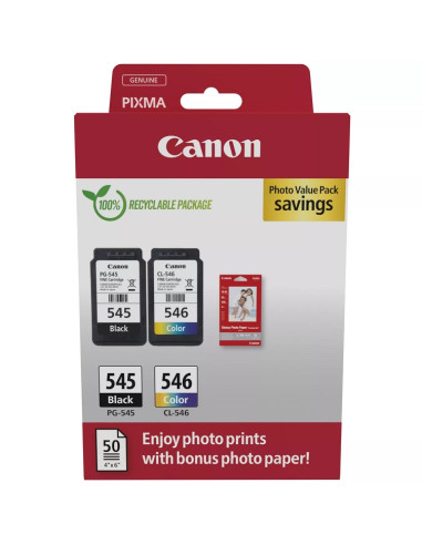 CANON PG-545 / CL-546 + 50F PHOTO VALUE PACK