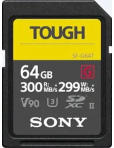 64GB SDXC Tough UHS II U3 R300MB/s W299MB/s 4k V90 IPX68