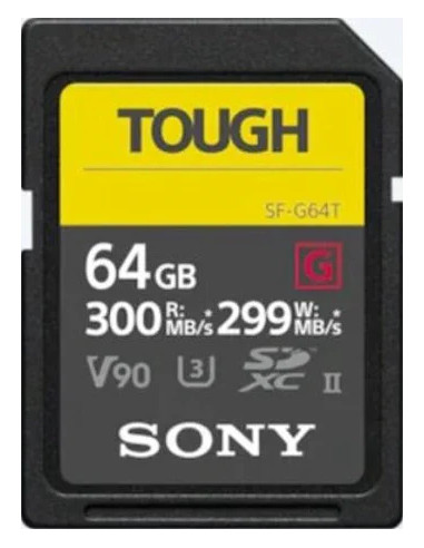 64GB SDXC Tough UHS II U3 R300MB/s W299MB/s 4k V90 IPX68