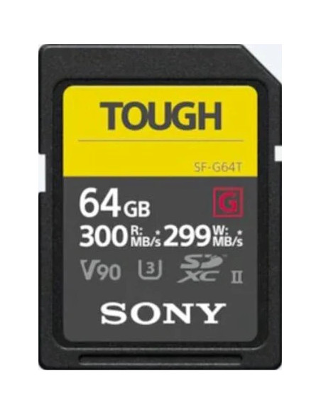 64GB SDXC Tough UHS II U3 R300MB/s W299MB/s 4k V90 IPX68