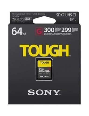 64GB SDXC Tough UHS II U3 R300MB/s W299MB/s 4k V90 IPX68