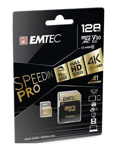 MicroSD 128GB UHS-I U3 V30 A1 SpeedIN PRO Classe 10