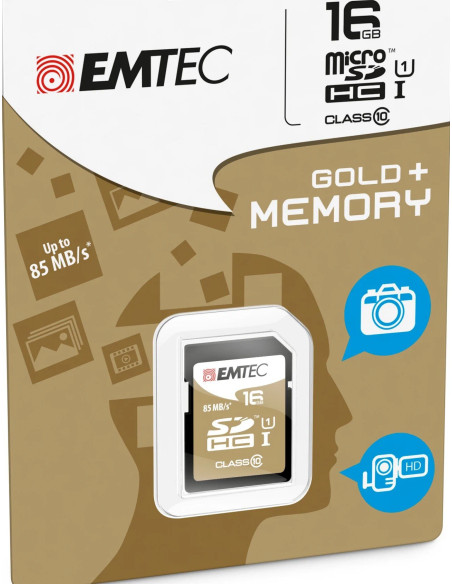 16GB SDHC Classe10 Gold Plus 85Mb/24Mb U1
