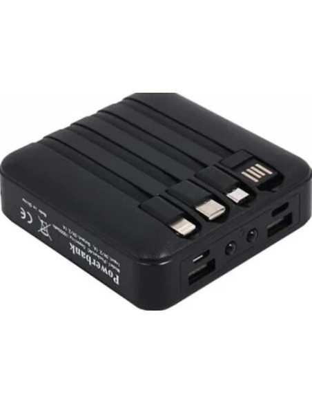 PowerBank Pocket 4C 10000Mah con 4 Cavi di Ricarica Inclusi