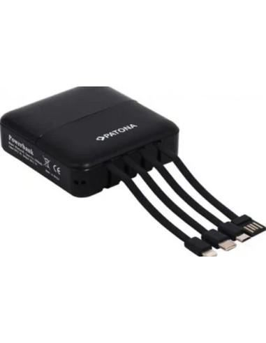 PowerBank Pocket 4C 10000Mah con 4 Cavi di Ricarica Inclusi