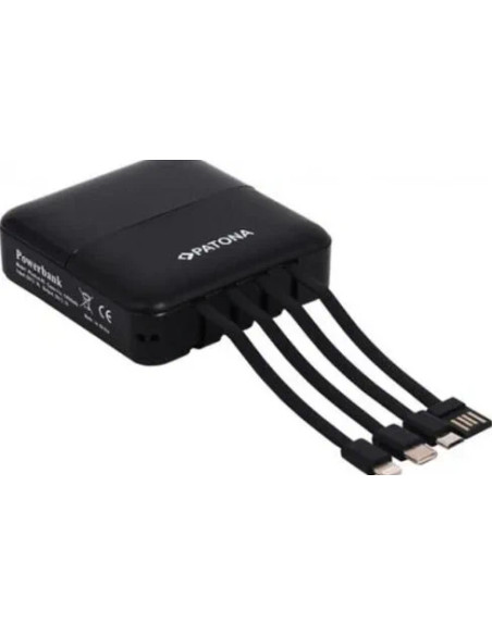 PowerBank Pocket 4C 10000Mah con 4 Cavi di Ricarica Inclusi
