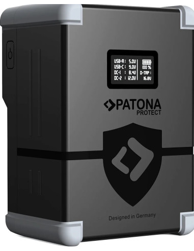 Protect Battery V-Mount Nano V99-PD65 con Display  SB-C PD100W, USB-A, D-Tap, 2x DC-out