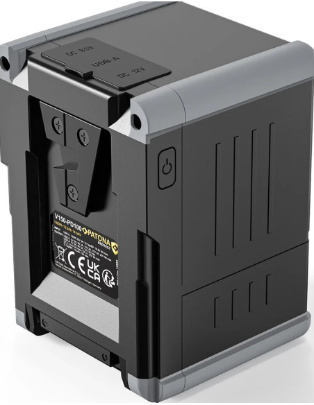 Protect Battery V-Mount Nano V155-PD100 con Display USB-C PD100W, USB-A, D-Tap, 2x DC-out