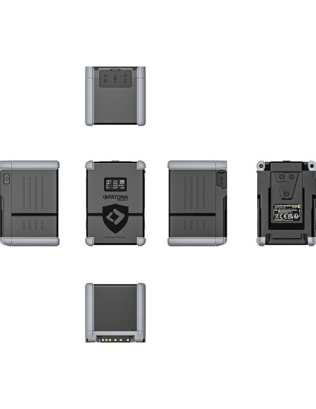 Protect Battery V-Mount Nano V155-PD100 con Display USB-C PD100W, USB-A, D-Tap, 2x DC-out
