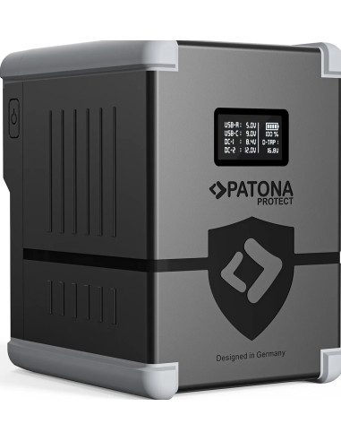 Protect Battery V-Mount Nano V207-PD100 con Display USB-C PD100W, USB-A, D-Tap, 2x DC-out