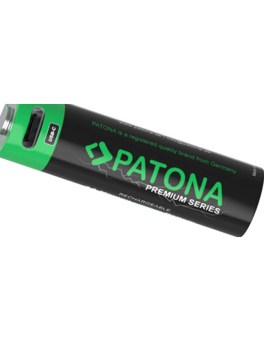 Premium 4X AA Batterie Ricaricabili al Litio con porta USB-C 2000mAh 1.5V con cavo incluso