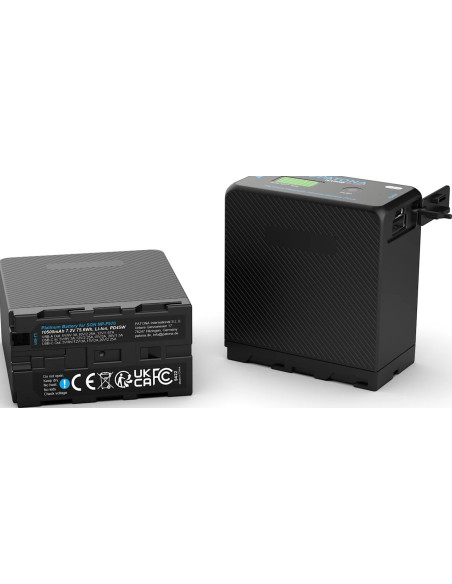 Platinum per Sony NP-F970 10500mAh PD45W 1xUSB-C 1xUSB-A inclusa custodia