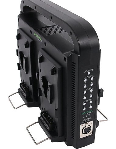 Caricabatterie parallelo a 4 vie per batterie V-Моunt con funzione di alimentazione con Cavo XLR a 4 pin