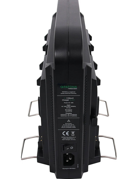 Caricabatterie parallelo a 4 vie per batterie V-Моunt con funzione di alimentazione con Cavo XLR a 4 pin