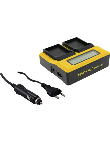 Caricabatterie dual LCD per Olympus BLX-1