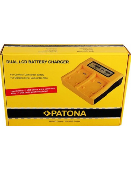 Caricabatteria LCD USB doppio per Canon BP-911