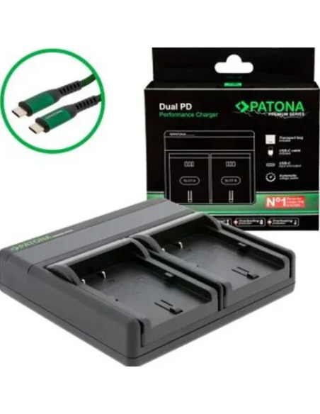 Caricabatterie Premium Dual Performance PD per CANON BP-511USB-C Ingresso/Uscita