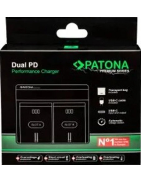 Carica Batterie Premium Dual PD Performance per SONY NP-BN1 USB Ingresso/Uscita