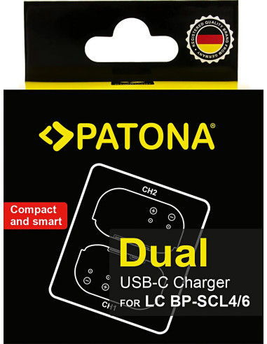 Doppio caricabatteria per Leica Q3 Q4 BP-SCL4 AND BP-SCL6 incluso cavo USB-C