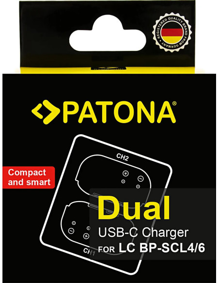 Doppio caricabatteria per Leica Q3 Q4 BP-SCL4 AND BP-SCL6 incluso cavo USB-C