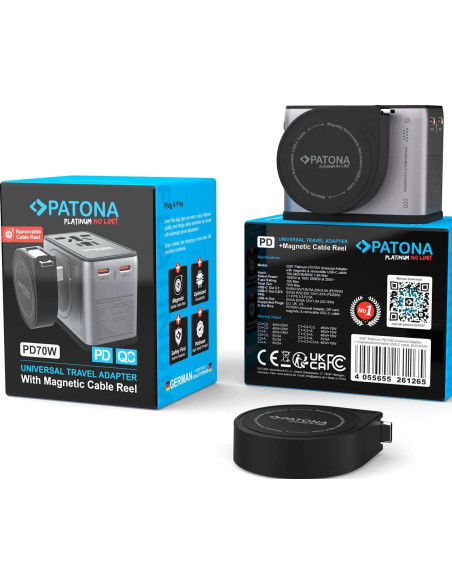 Platinum PD70W Adattatore universale con cavo magnetico 3x USB-C 1xUSB-A