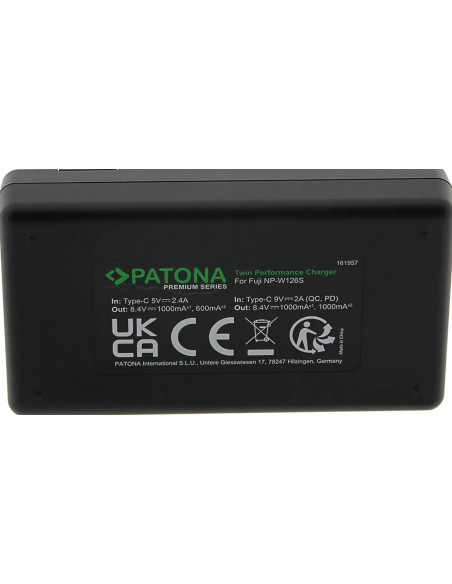 Caricabatteria Premium Twin Performance PD per Fuji NP-W126