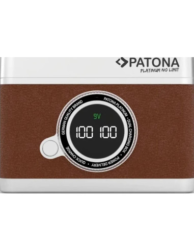Doppio Caricabatteria rapido con display LED Platinum Retro per Fujifilm NP-W235 con cavo USB-C