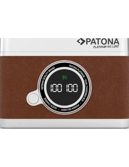 Doppio Caricabatteria rapido con display LED Platinum Retro per Fujifilm NP-W235 con cavo USB-C