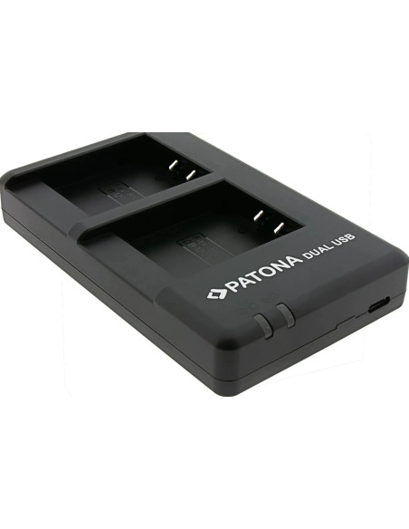 Caricabatterie doppio per Ricoh DB-120 GR IV incl. cavo USB-C