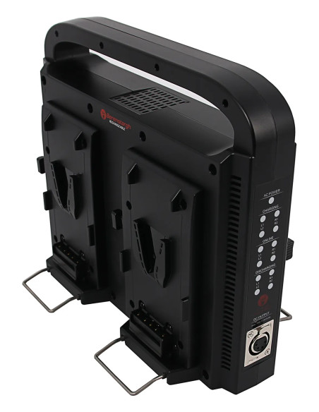 BERENSTARGH COMPACT PARALLEL 4-WAY SLIM CHARGER FOR SONY RED DSLR V-МОUNT BATTERIES WITH POWER SUPPLY FUNCTION INCL. 4-PIN XLR C