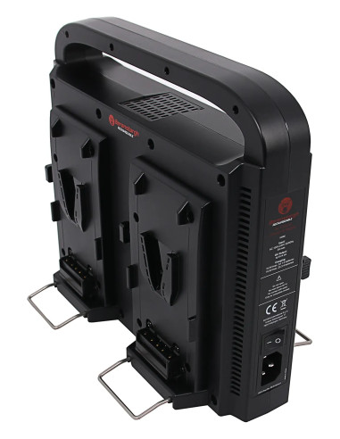 BERENSTARGH COMPACT PARALLEL 4-WAY SLIM CHARGER FOR SONY RED DSLR V-МОUNT BATTERIES WITH POWER SUPPLY FUNCTION INCL. 4-PIN XLR C