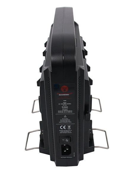 BERENSTARGH COMPACT PARALLEL 4-WAY SLIM CHARGER FOR SONY RED DSLR V-МОUNT BATTERIES WITH POWER SUPPLY FUNCTION INCL. 4-PIN XLR C