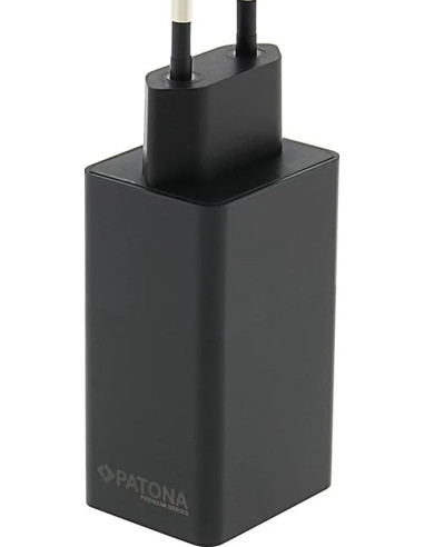 Alimentatore Premium GaN PD65W nero 2xUSB-C 1xUSB-A PD3.0 QC3.0 Nero
