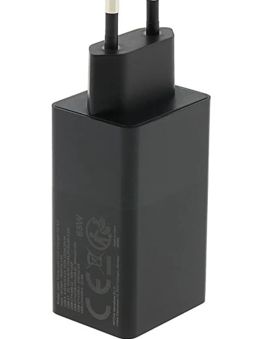 Alimentatore Premium GaN PD65W nero 2xUSB-C 1xUSB-A PD3.0 QC3.0 Nero