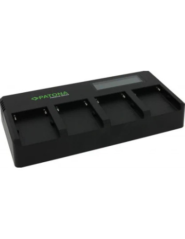 Patona Premium Caricabatterie Veloce 4 Slot per Batterie Serie Sony F